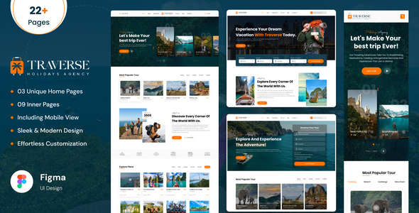 Traverse - Travel & Tour Agency Figma Template