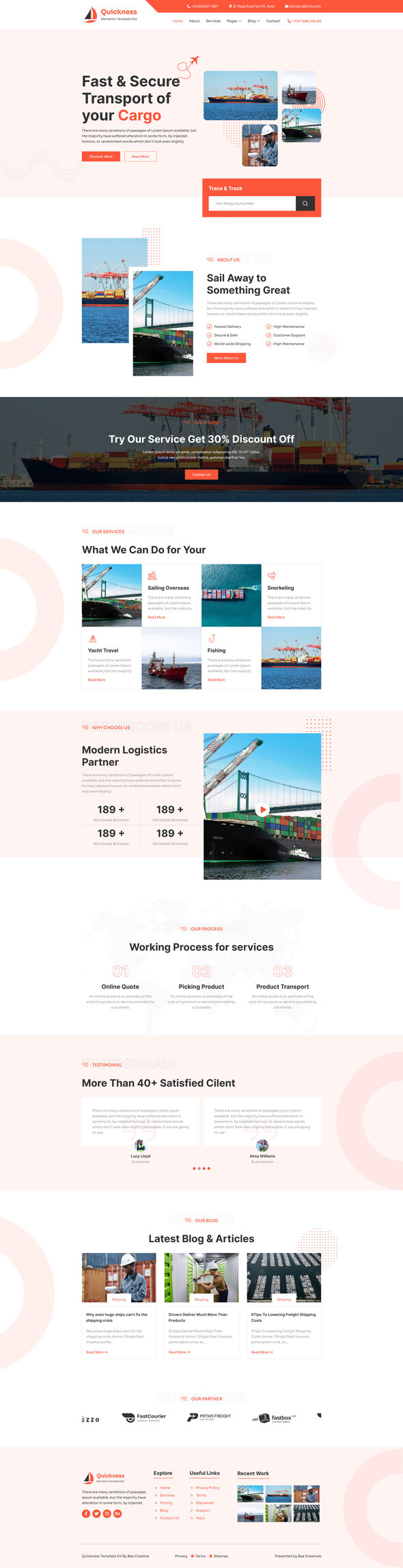 Quickness - Logistics & Transportation Elementor Template Kit
