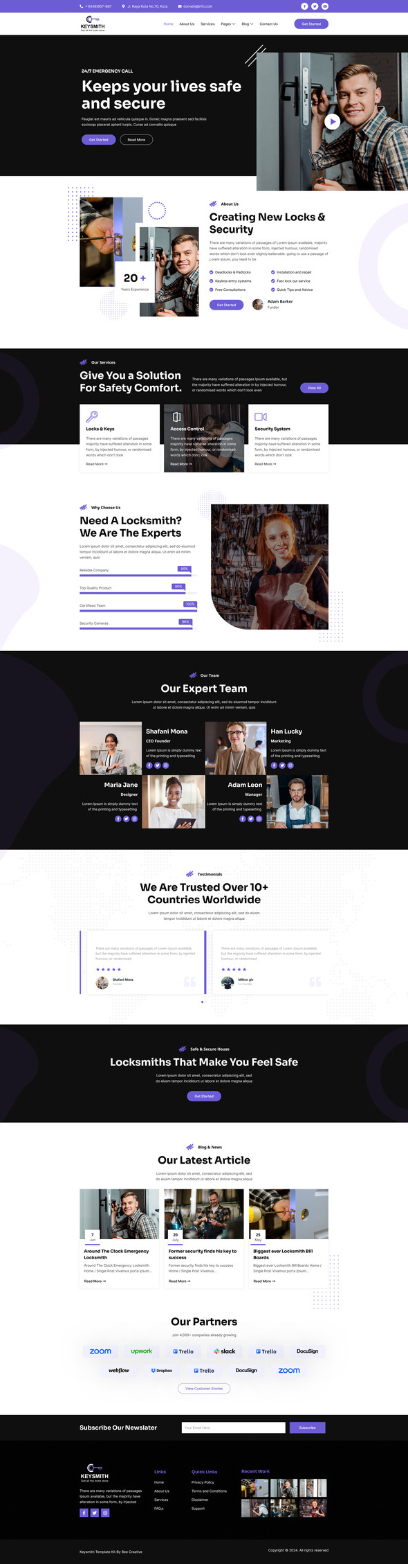 Keysmith - Locksmith & Key Maker Service Elementor Template Kit