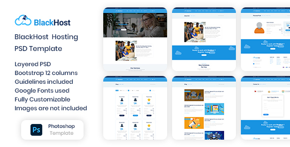 BlackHost – The Hosting PSD Template product preview