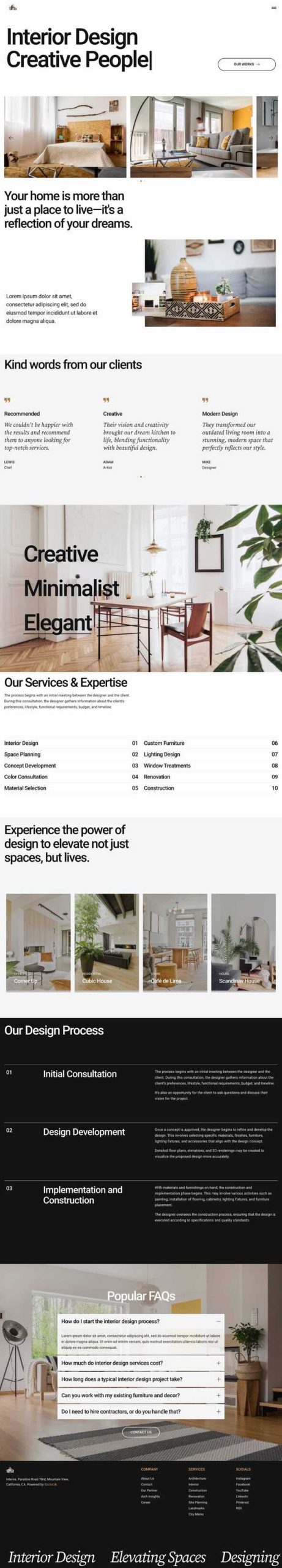 Interna - Interior Design & Architecture Elementor Template Kit