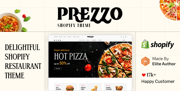 Product preview supplied for Prezzo - Fast Food Restaurant Shopify Theme