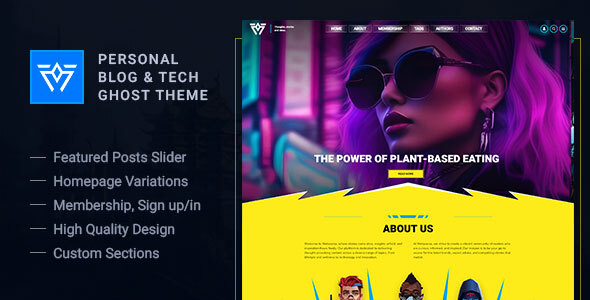 Product preview supplied for Metaverse - Blog & Magazine Ghost Theme