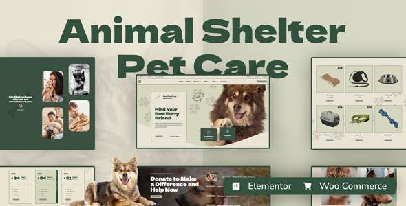 Kenneli - Animal Shelter & Pet Care Elementor Pro Template Kit