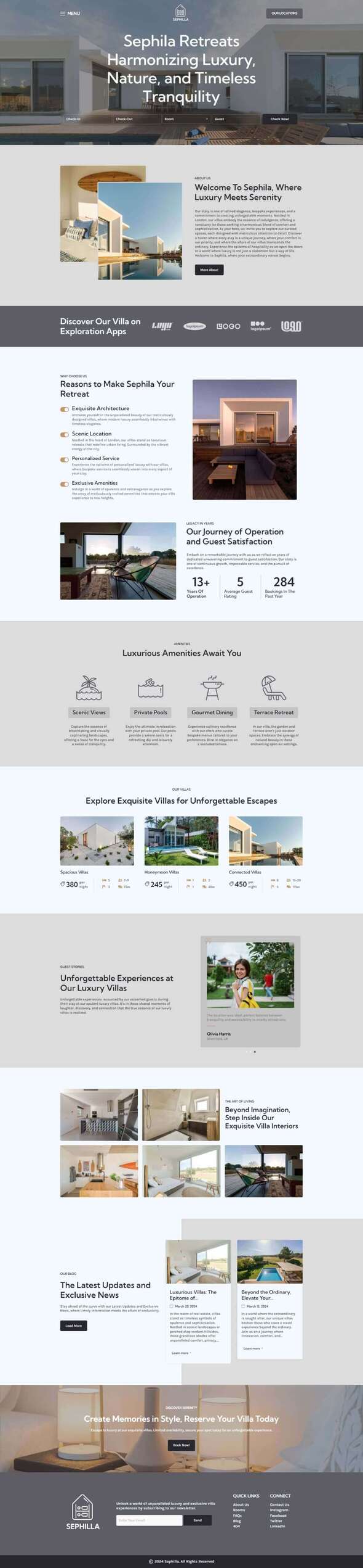 Sephilla - Premier Villa Showcase Elementor Template Kit