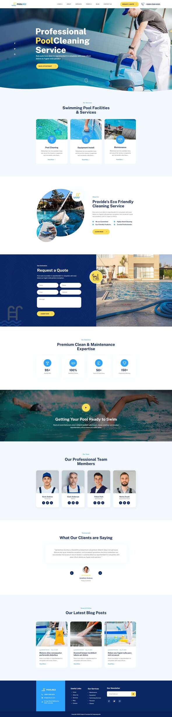 Poolrez - Pool Cleaning Services Elementor Template Kit