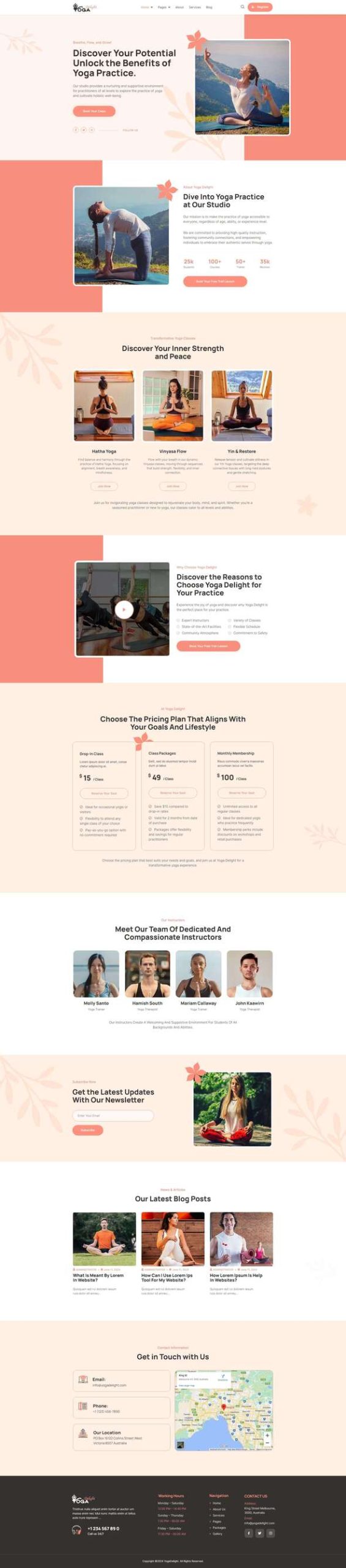 Yoga Delight - Yoga Studio & Fitness Elementor Template Kit