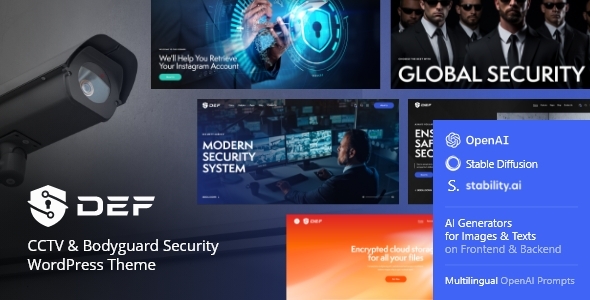 Def — CCTV Camera & Bodyguard Security WordPress Theme