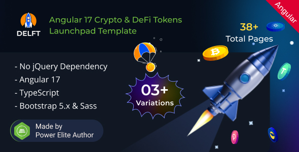 Delft - Angular Crypto & DeFi Tokens Launchpad Template product preview