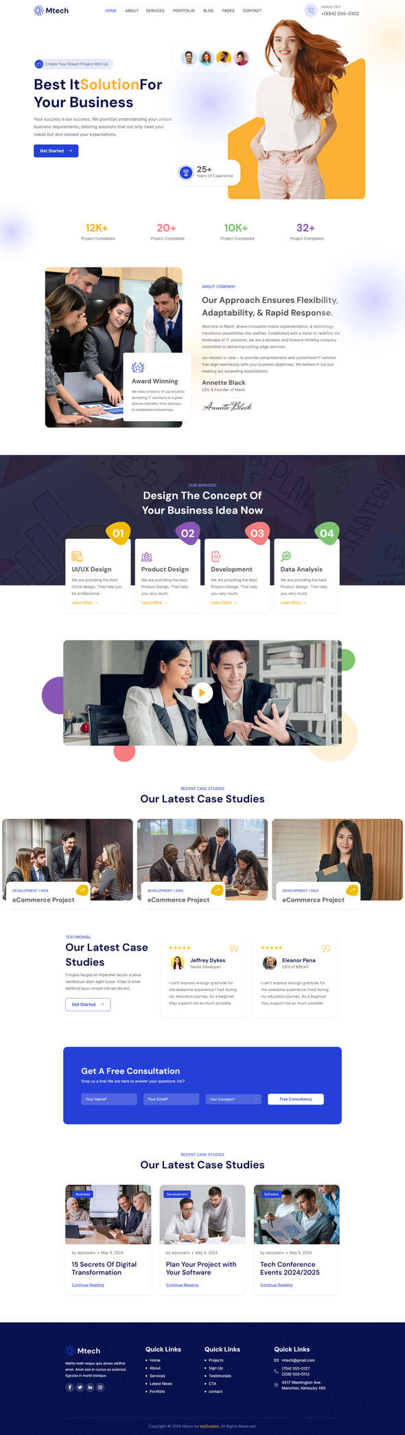 Mtech - IT Solutions & Technology Elementor Template Kit