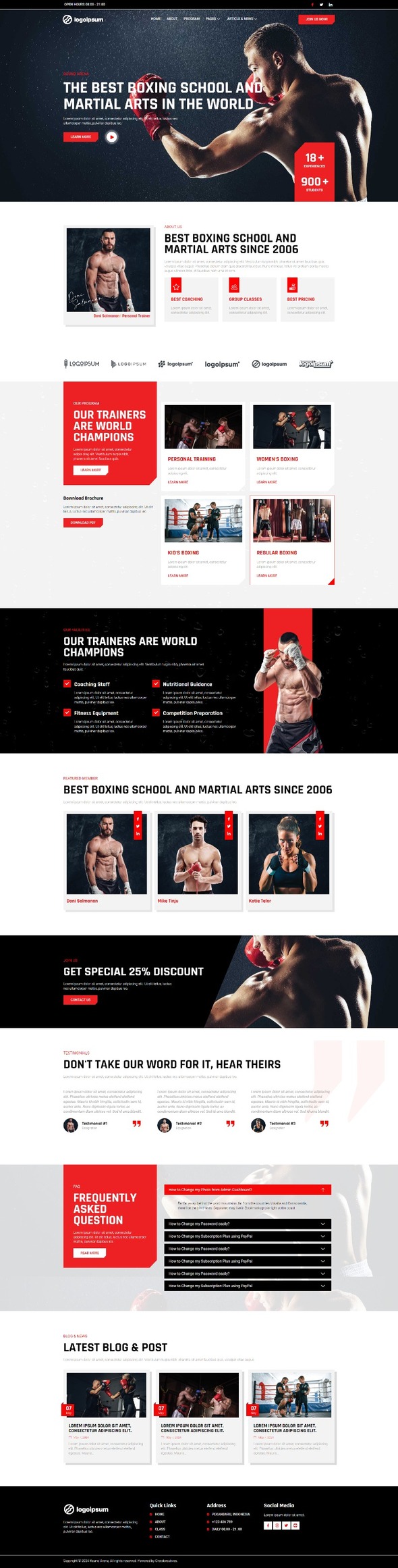 Round Arena - Boxing Club Elementor Template Kit