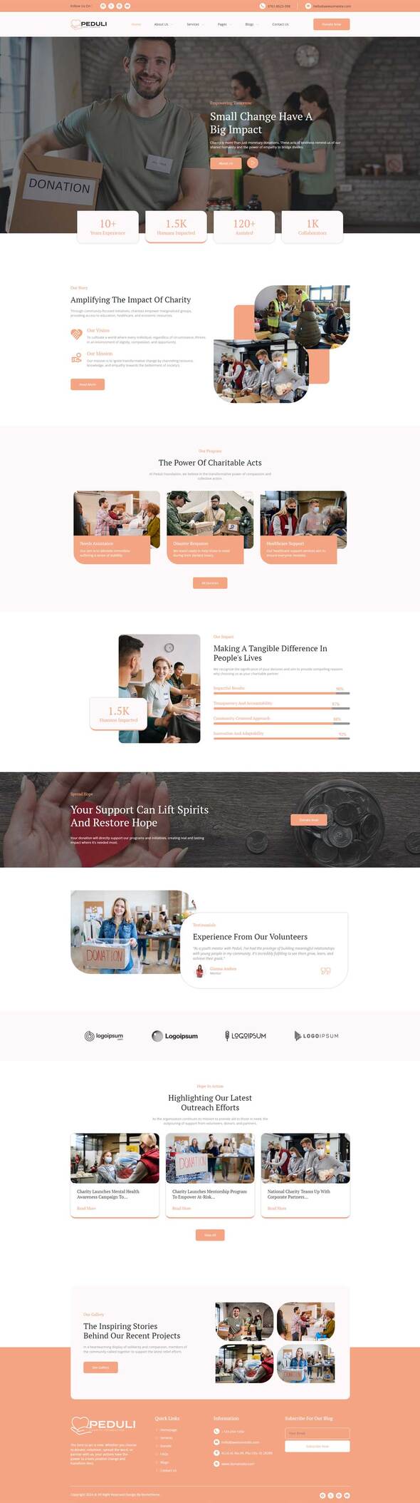 Peduli - Charity Elementor Template Kit