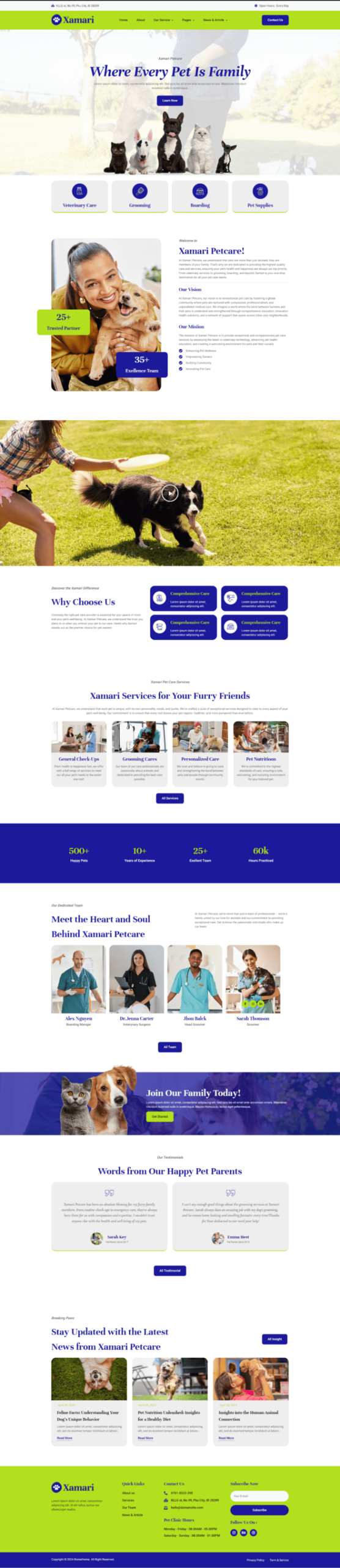 Preview image for Xamari - Pet Care Services Elementor Template Kit