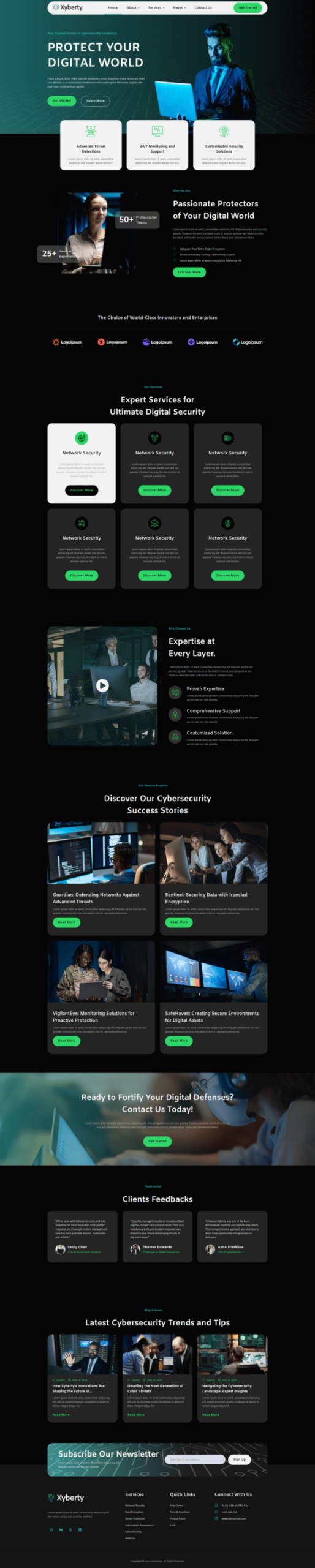 Xyberty - Cyber Security Elementor Template Kit product preview