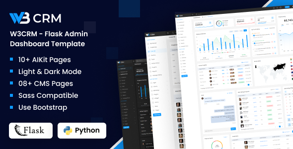 W3CRM - Flask Admin Dashboard Template