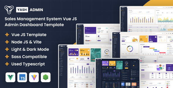 YashAdmin - VueJS  Sales Management System Admin Dashboard Template listing image