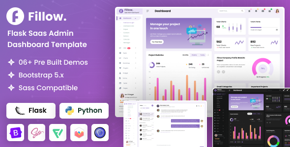 Fillow - Flask Saas Admin Dashboard Template