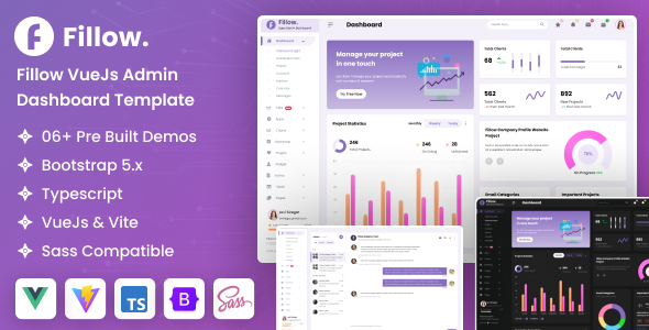 Fillow - VueJs SaaS Admin Dashboard Template