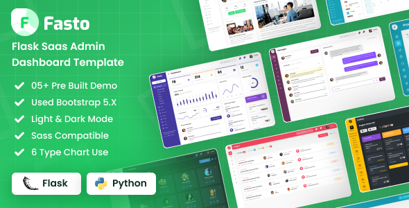 Fasto - Flask Saas Admin Dashboard Template