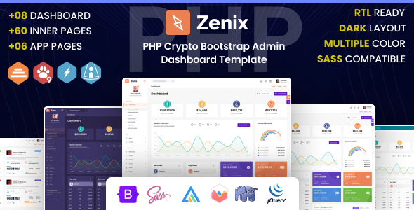 Zenix - Crypto Bootstrap PHP Admin Dashboard Template