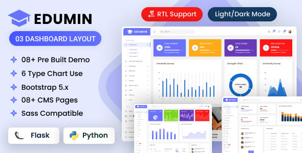 EduMin - Flask Education Admin Dashboard Bootstrap Template