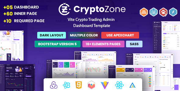 CryptoZone - Vite Crypto Trading Admin Dashboard Template