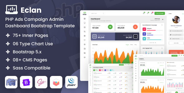 Eclan - Ads Campaign PHP Admin Dashboard Bootstrap Template
