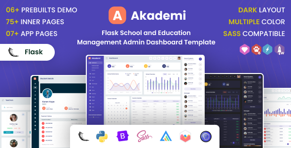 Akademi - Flask School Management Admin Dashboard Template