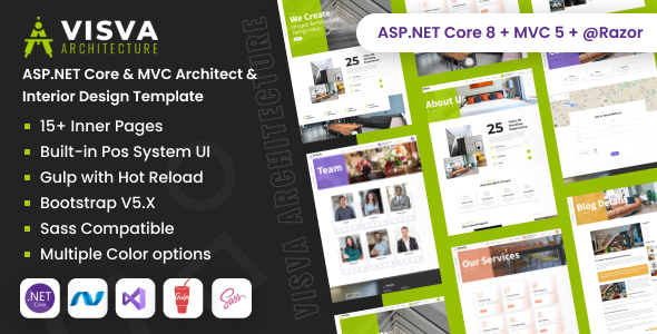 Preview image for Visva - ASP.NET Core & MVC Architecture & Interior Design Template