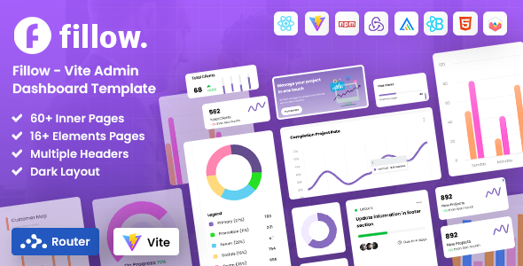Fillow - Vite SaaS Admin Dashboard Template