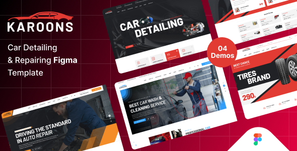 Karoons - Car Detailing & Repair Figma Template