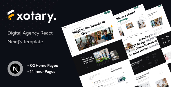 Fxotary - Digital Agency React NextJS Template