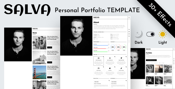 Personal Portfolio Resume CV React Template - Salva listing image