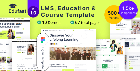 Edufast - LMS, Education & Course Figma Template