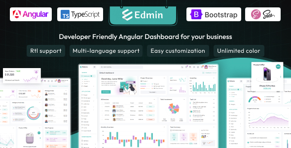 Edmin – Angular 22 Admin Dashboard Template