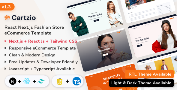 Cartzio - NextJs eCommerce Template (Next.js + React Js + Tailwind CSS v4)