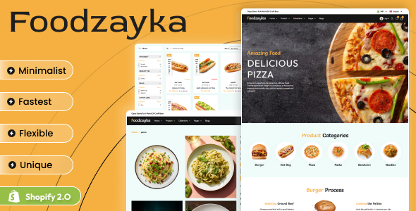 Product preview supplied for Foodzayka - Fast Food Restaurant Shopify 2.0 Theme