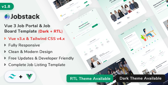 Jobstack - Vue 3 Job Portal, Job Board & Job Listing Template