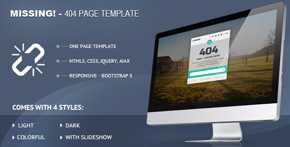 Missing - 404 Responsive Page Template