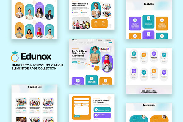 Edunox - University & School Education Elementor Template Kit
