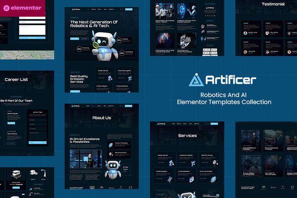 Artificer - Robotics & AI Elementor Pro Template Kit product preview