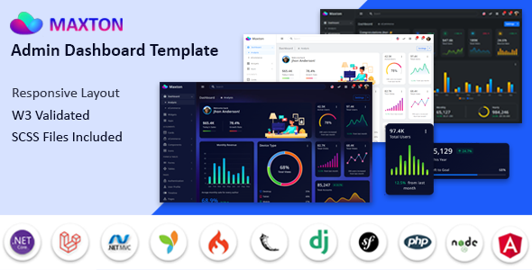 Maxton - Bootstrap5, Laravel, Angular, ASP.Net, MVC, Nodejs, Symfony, php, YII, CodeIgniter