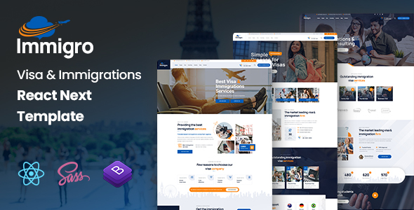 Immigro - Visa & Immigration Services React NextJs Template