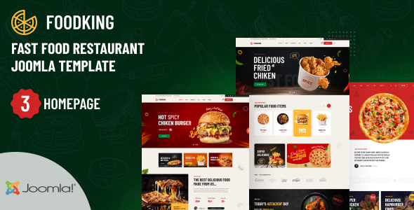 Foodking - Fast Food Restaurant Joomla 6 Template
