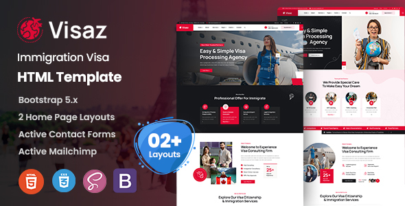 Visaz - Immigration Visa Consulting HTML Template listing image
