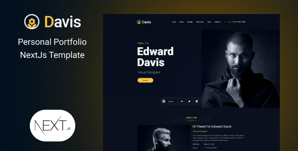 Davis - Personal portfolio NextJs template