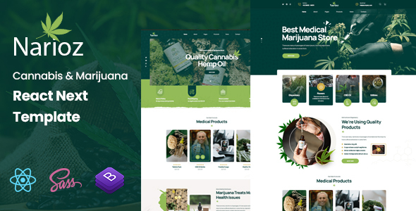 Narioz - Cannabis & Marijuana React NextJs Template