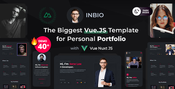 Inbio - Personal Portfolio Vue NuxtJS Template