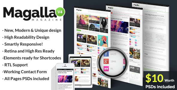 Preview image for Magalla Magazine, News and Business Blog HTML