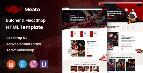 Preview image for Meato - Butcher & Meat Shop HTML Template